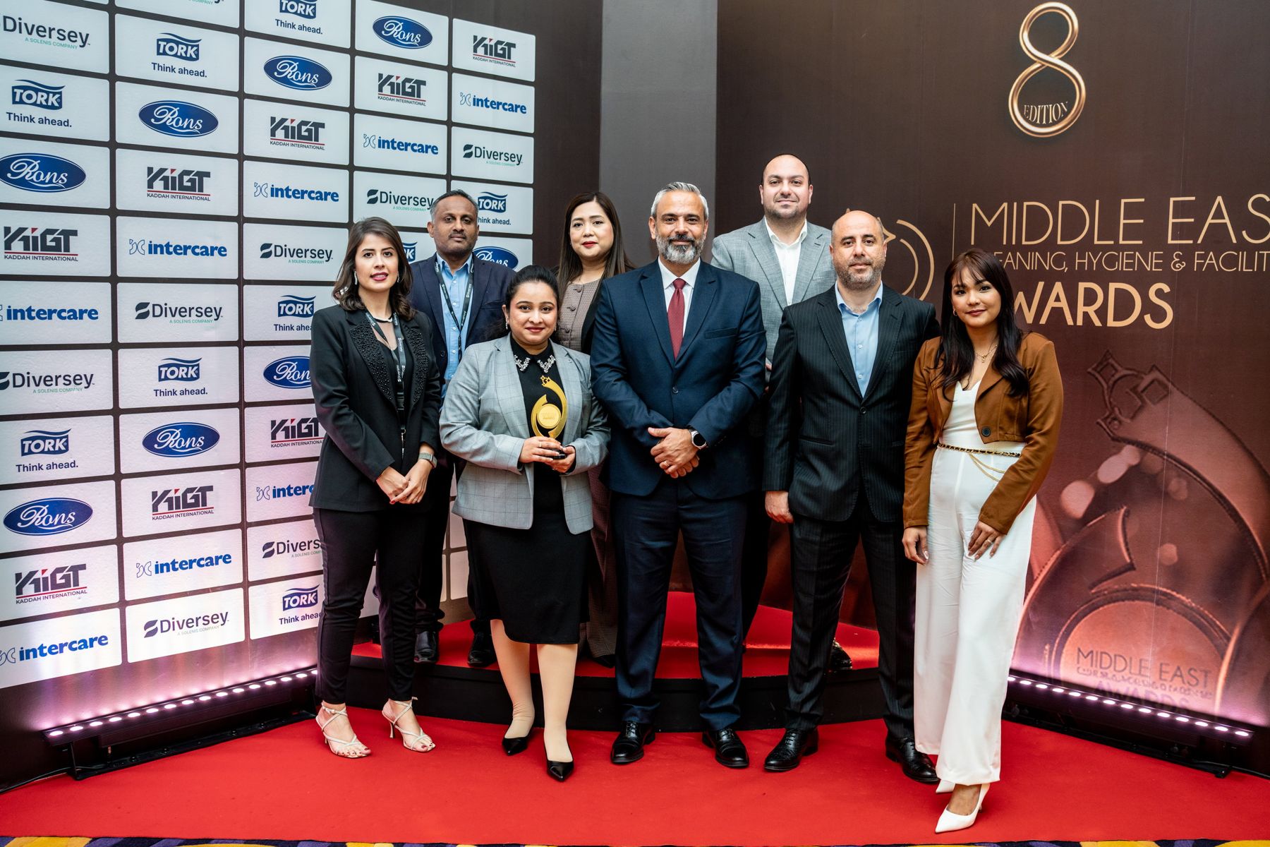 A winning team on the red carpet