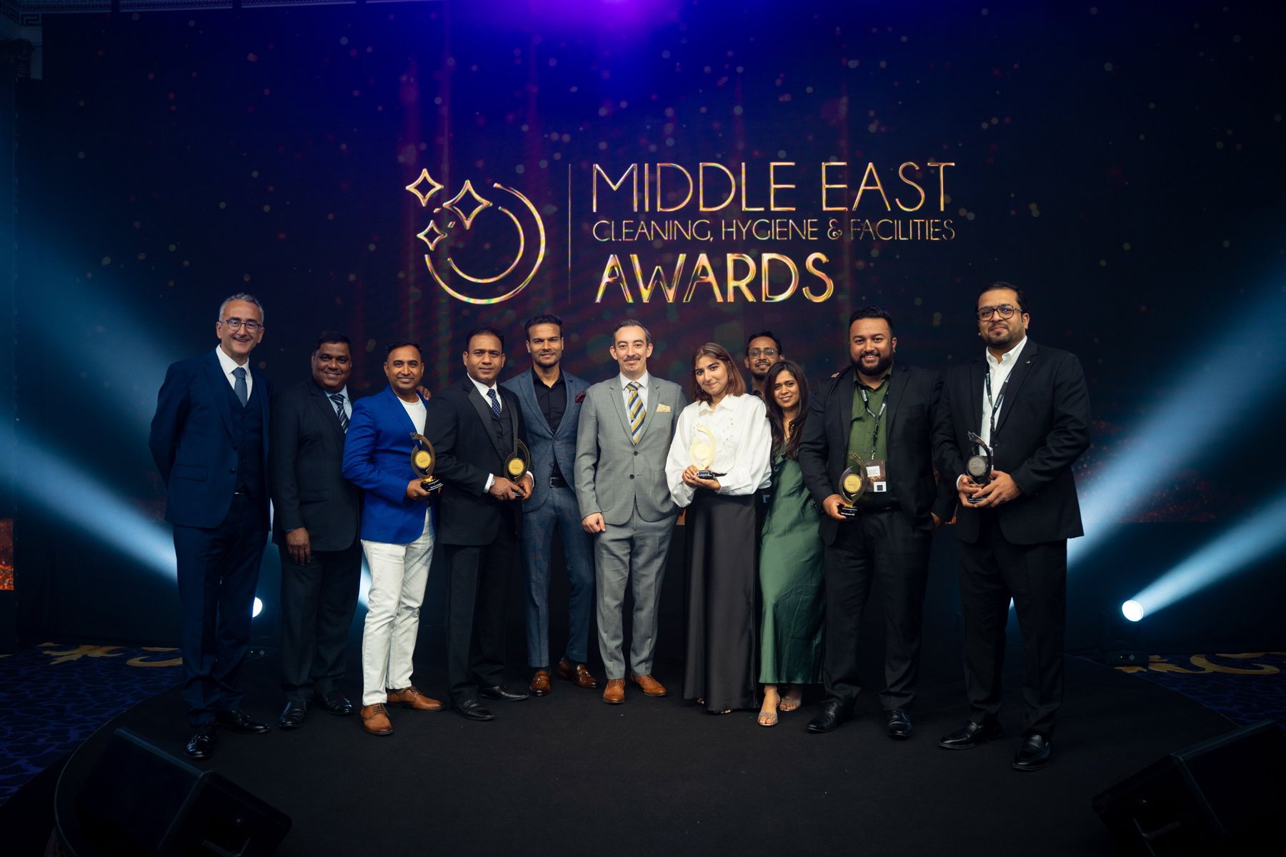Winners on stage holding their MECHF Awards